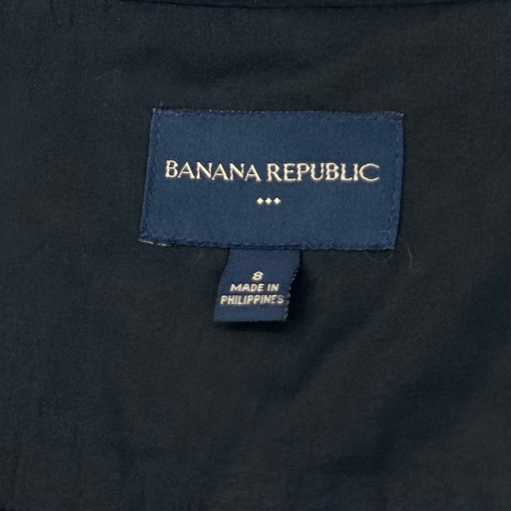 Y2K‎ Banana Republic Black Ruffle Cotton Jacket Chic Minimalist Women's 8 - Picture 5 of 7